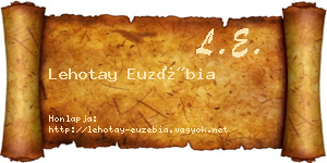 Lehotay Euzébia névjegykártya